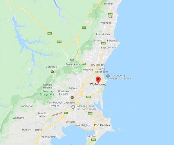 wollongong in google map